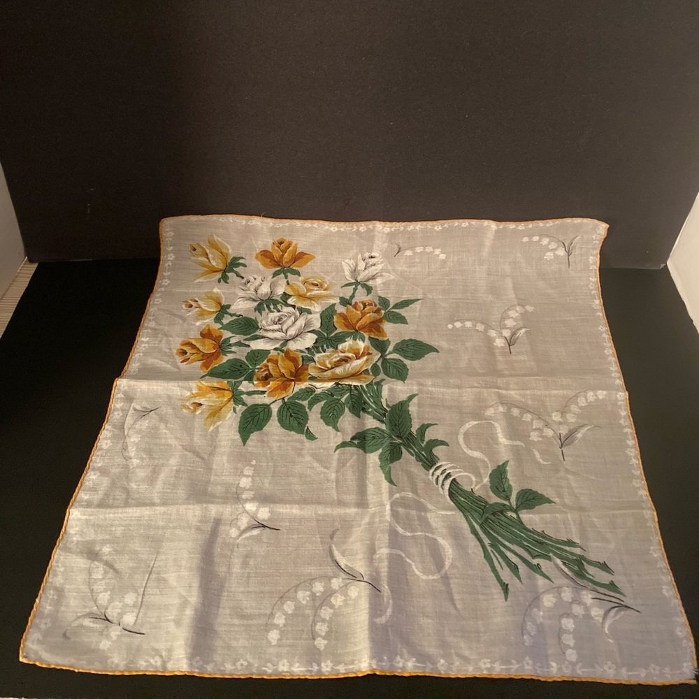 Vintage Yellow floral hanky